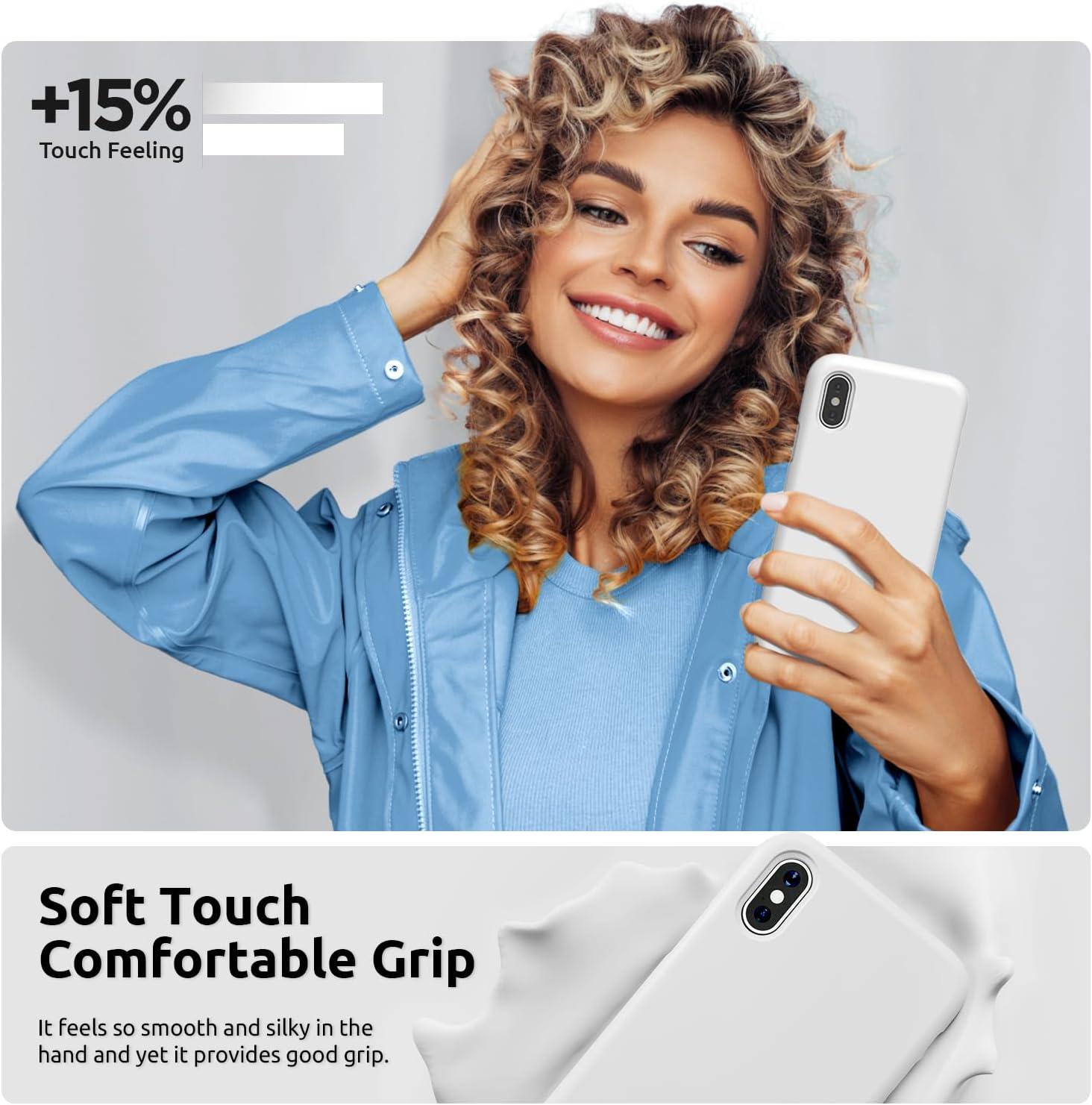 imageSURPHY Designed for iPhone Xs Max Case Thickened Liquid Silicone Phone Case for iPhone Xs Max 65 inches BeigeBeige Full Body