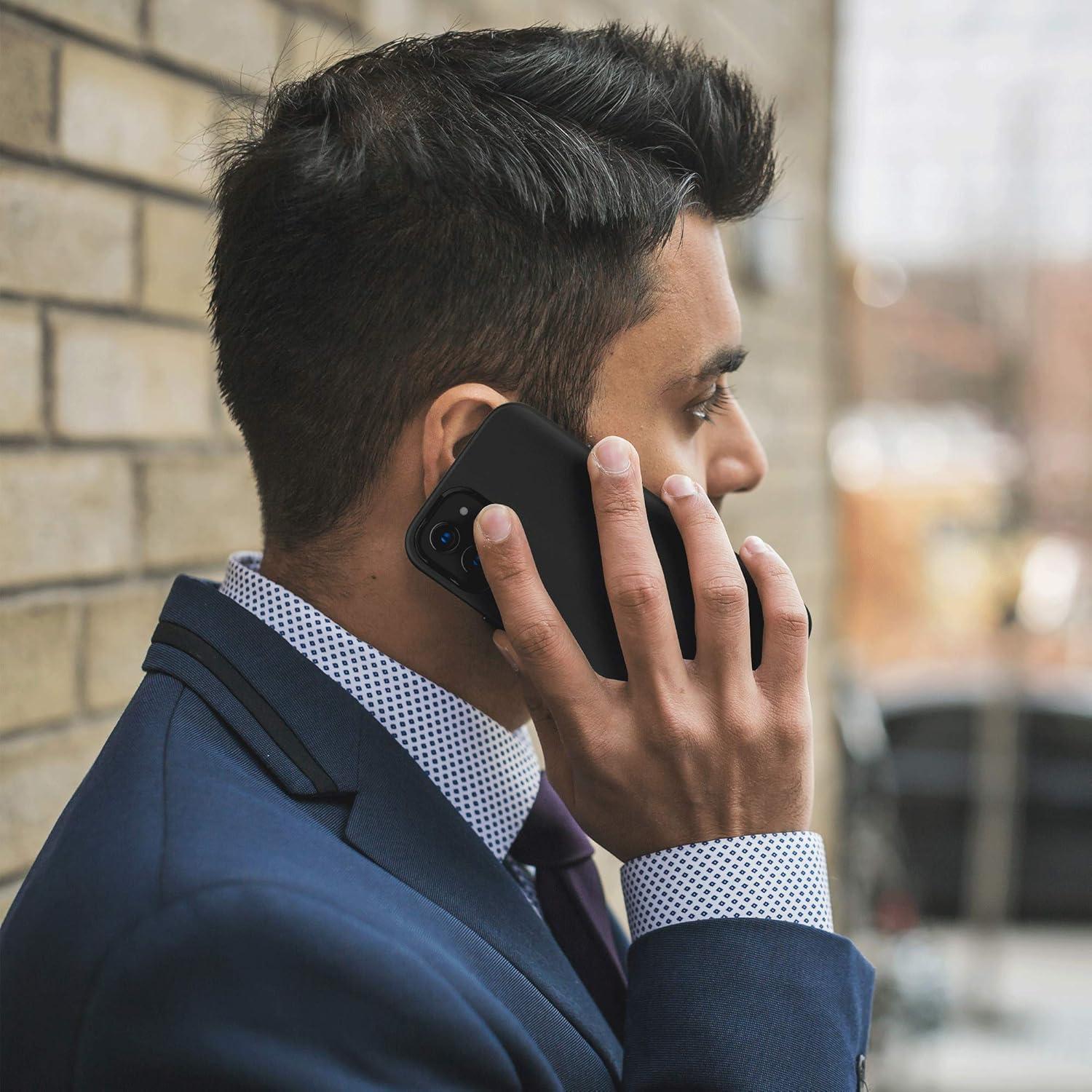 imageSURPHY Leather Phone Case for 12 Min Case with Screen Protector Metallic Buttons Microfiber LiningCompatible with iPhone 12 Mini Black