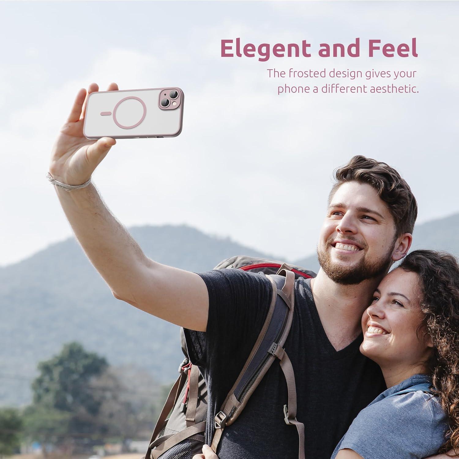 imageSURPHY Made for iPhone 15 Plus Case Compatible with MagSafe and Screen Protector 2 Pack Translucent Matte Phone Case with Camera Protective 67 inch 2023 BlackPink