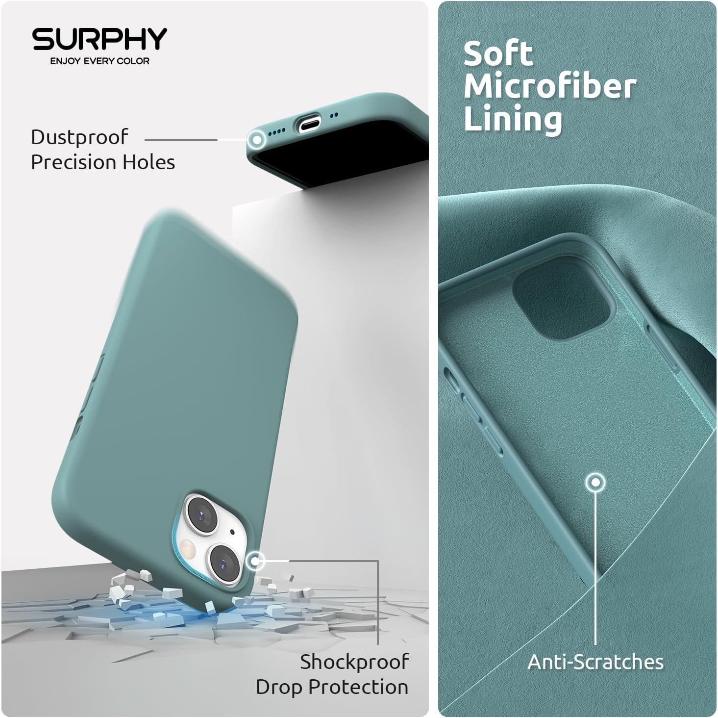 imageSURPHY Magnetic Case Designed for iPhone 13 Mini Case Compatible with MagSafe 54 inch 2021 Release Liquid Silicone Phone Case with Microfiber Lining Cactus GreenCactus Green