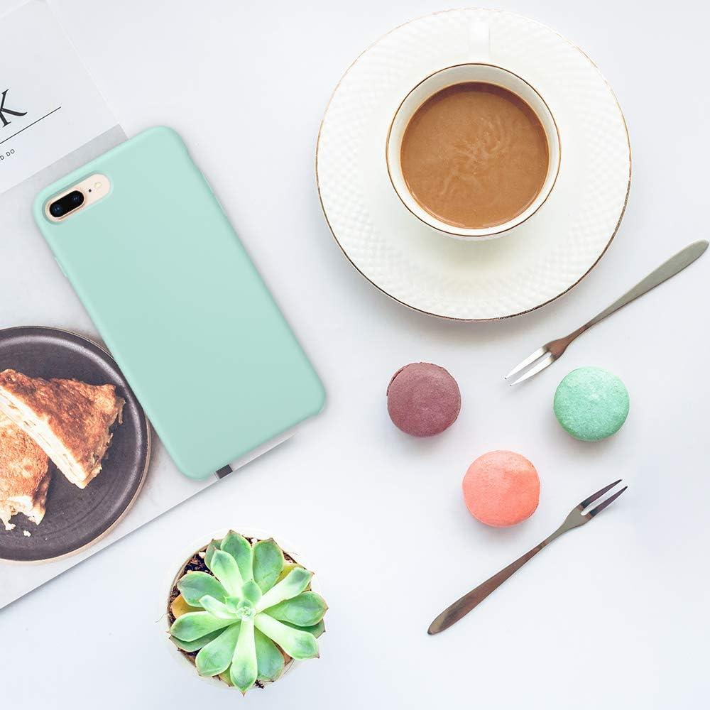 imageSURPHY Mint Green Silicone Case for iPhone 8 Plus 7 Plus 55quot Soft Liquid Silicone Rubber Slim Phone Case with Microfiber Lining ShockAbsorbent Matte Finish
