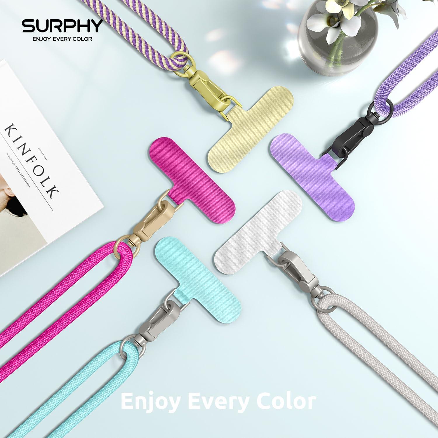 imageSURPHY Phone Lanyard Adjustable Phone Strap Crossbody with 2 Pack Cell Phone Tether Tab Premium Metal Buckles SkinFriendly Universal Cell Phone Lanyard Crossbody for Women and Men BlackLimpet Shell