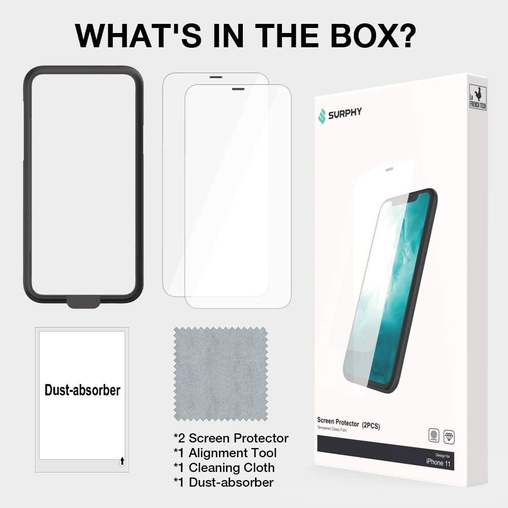 imageSURPHY Screen Protector Compatible with iPhone 11 iPhone XR Screen Protector Innovative Receiver Waterproof ampamp Dustproof 9H 3D Tempered Glass for iPhone 11iPhone XR 61 inch 2Pack