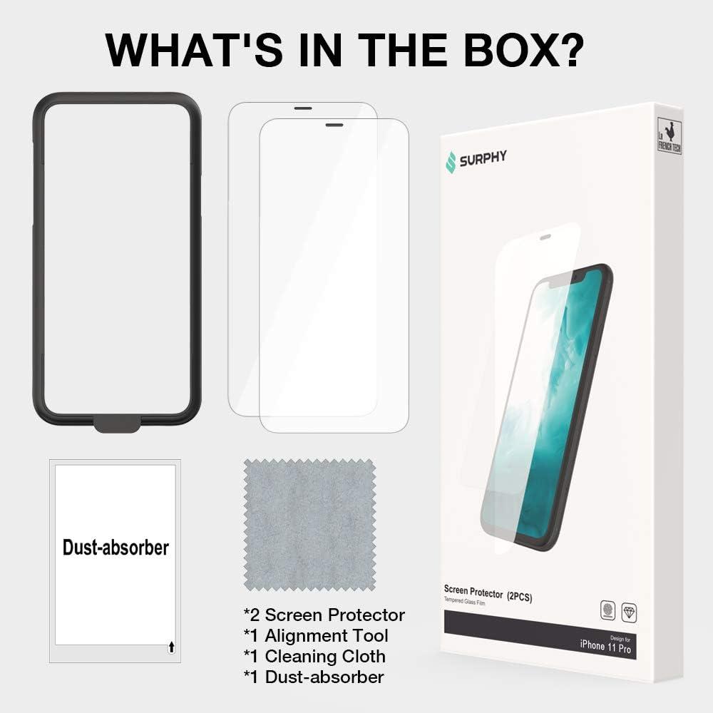 imageSURPHY Screen Protector Compatible with iPhone XXS iPhone 11 Pro Screen Protector Innovative Receiver Waterproof ampamp Dustproof 9H 3D Tempered Glass for iPhone XXSiPhone 11 Pro 58 inch 2Pack