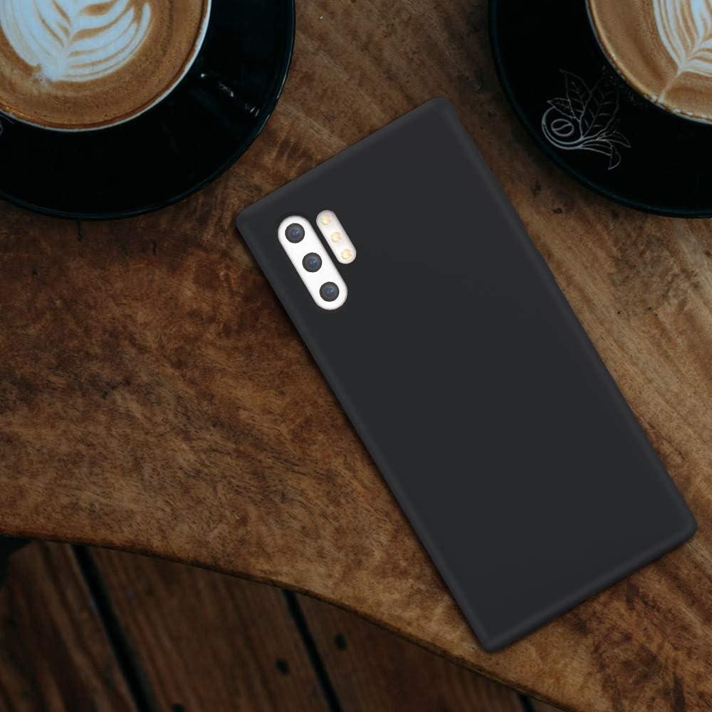 imageSURPHY Silicone Case Compatible with Galaxy Note 10 Plus Case 68 inches Slim Liquid Silicone Full Body Phone Case with Microfiber Lining for Galaxy Note 10 Plus 68 Black