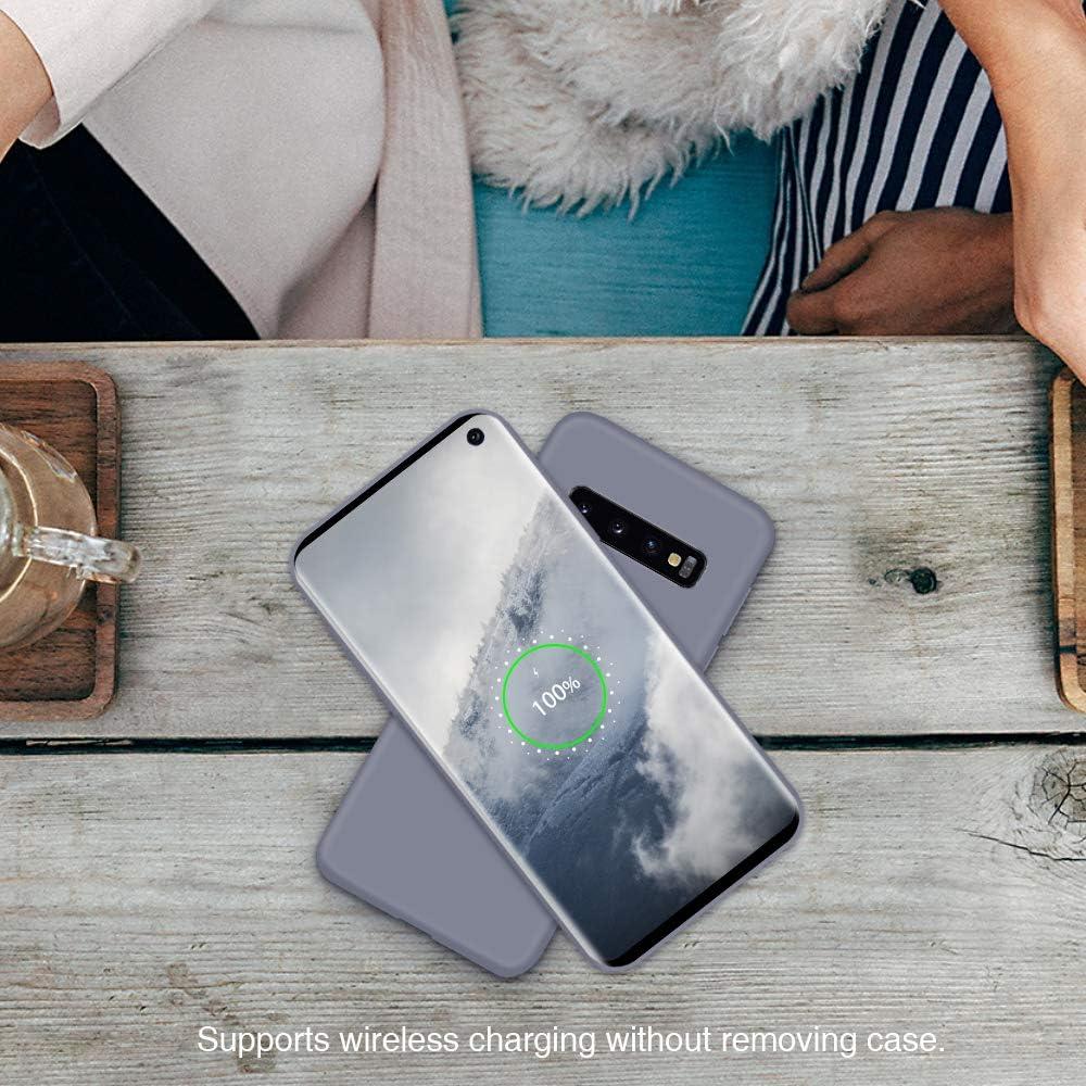 imageSURPHY Silicone Case Compatible with Galaxy S10 Case 61 inches Slim Liquid Silicone Full Body Phone Case with Microfiber Lining for Galaxy S10 61quotLavender Gray