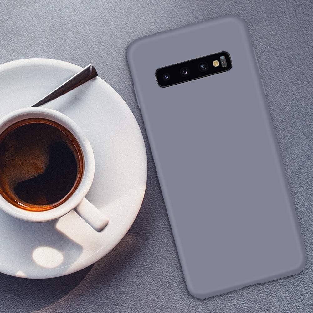 imageSURPHY Silicone Case Compatible with Galaxy S10 Case 61 inches Slim Liquid Silicone Full Body Phone Case with Microfiber Lining for Galaxy S10 61quotLavender Gray