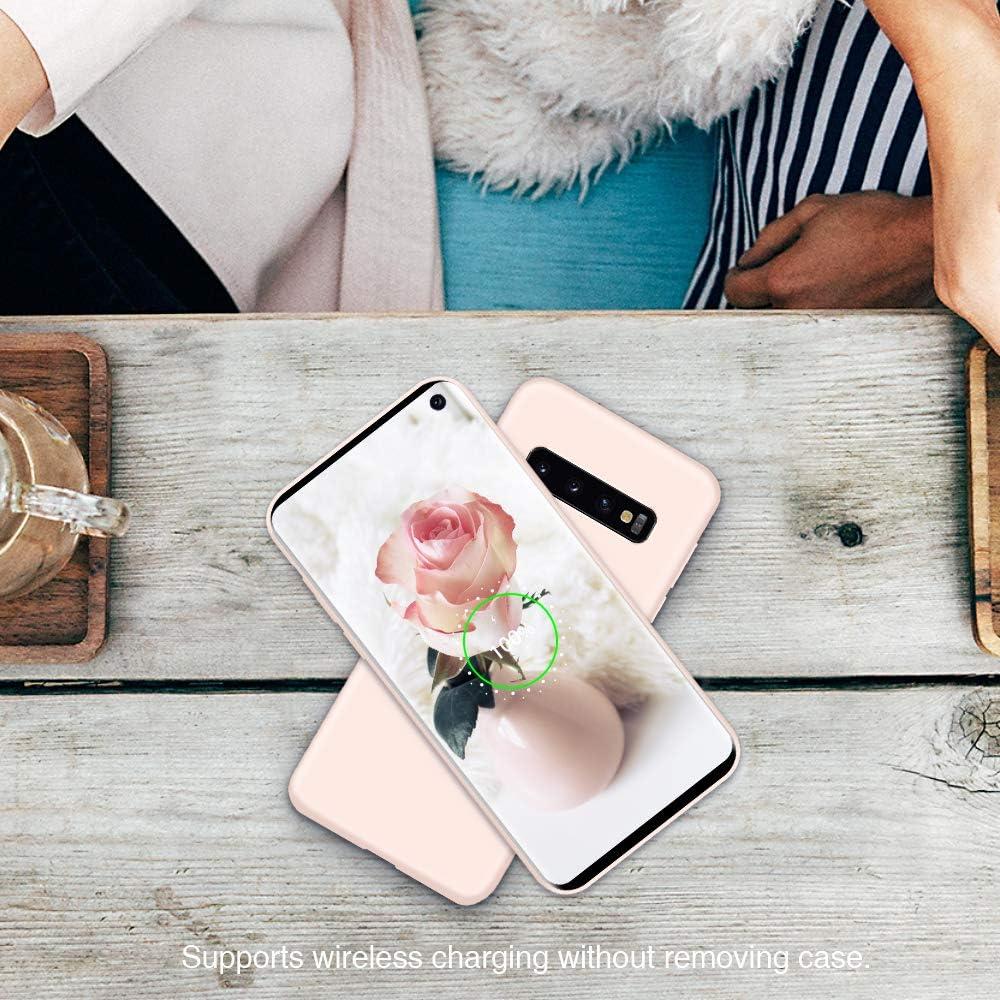 imageSURPHY Silicone Case Compatible with Galaxy S10 Case 61 inches Slim Liquid Silicone Full Body Phone Case with Microfiber Lining for Galaxy S10 61quotLight Pink