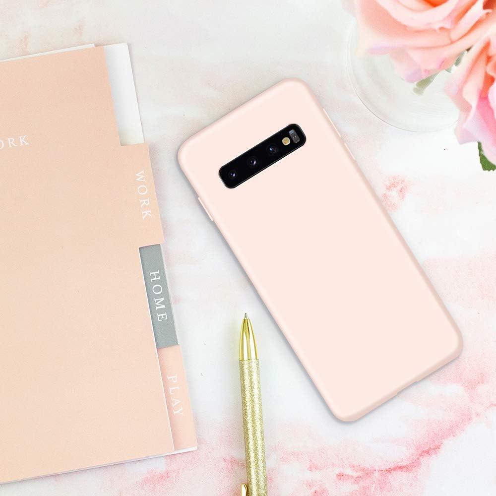 imageSURPHY Silicone Case Compatible with Galaxy S10 Case 61 inches Slim Liquid Silicone Full Body Phone Case with Microfiber Lining for Galaxy S10 61quotLight Pink