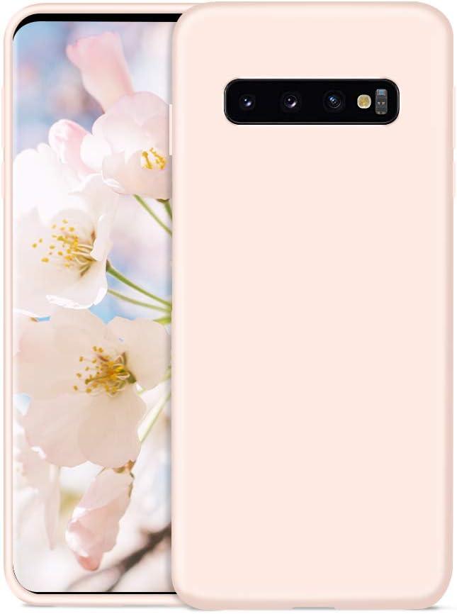 imageSURPHY Silicone Case Compatible with Galaxy S10 Plus Case 64 inches Slim Liquid Silicone Full Body Phone Case with Microfiber Lining for Galaxy S10 Plus 64 Light Pink