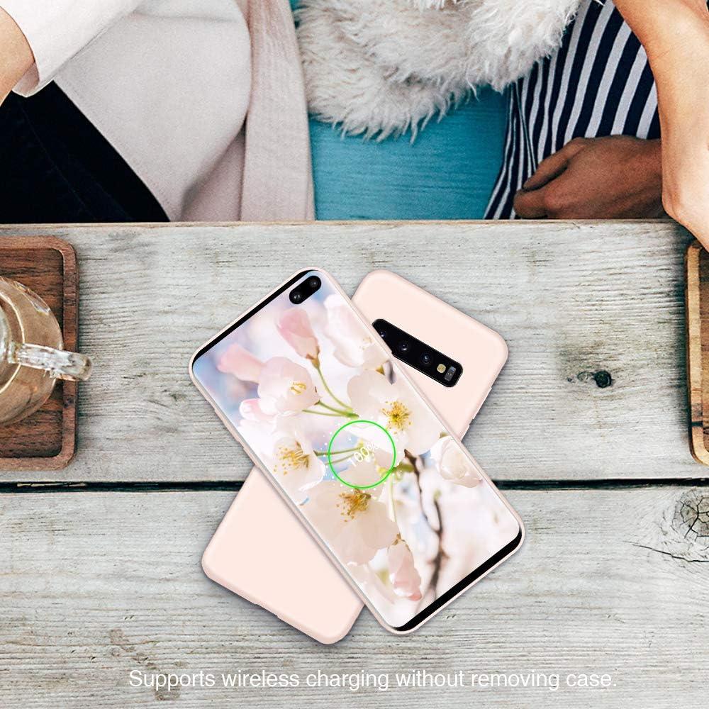 imageSURPHY Silicone Case Compatible with Galaxy S10 Plus Case 64 inches Slim Liquid Silicone Full Body Phone Case with Microfiber Lining for Galaxy S10 Plus 64 Light Pink