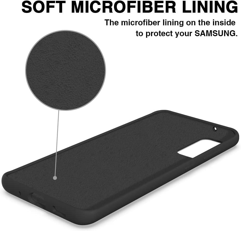 imageSURPHY Silicone Case Compatible with Galaxy S20 Case 62 inchSlim Liquid Silicone Full Body Phone Case with Microfiber Lining for Galaxy S20 62quot Black