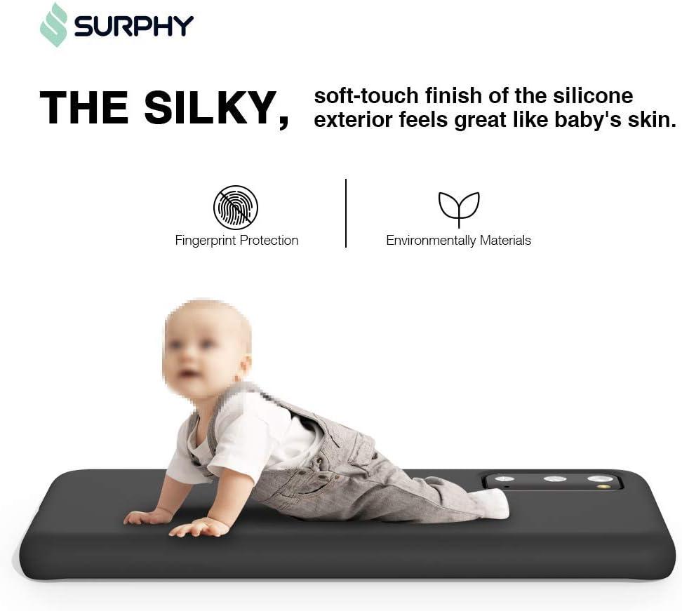 imageSURPHY Silicone Case Compatible with Galaxy S20 Case 62 inchSlim Liquid Silicone Full Body Phone Case with Microfiber Lining for Galaxy S20 62quot Black