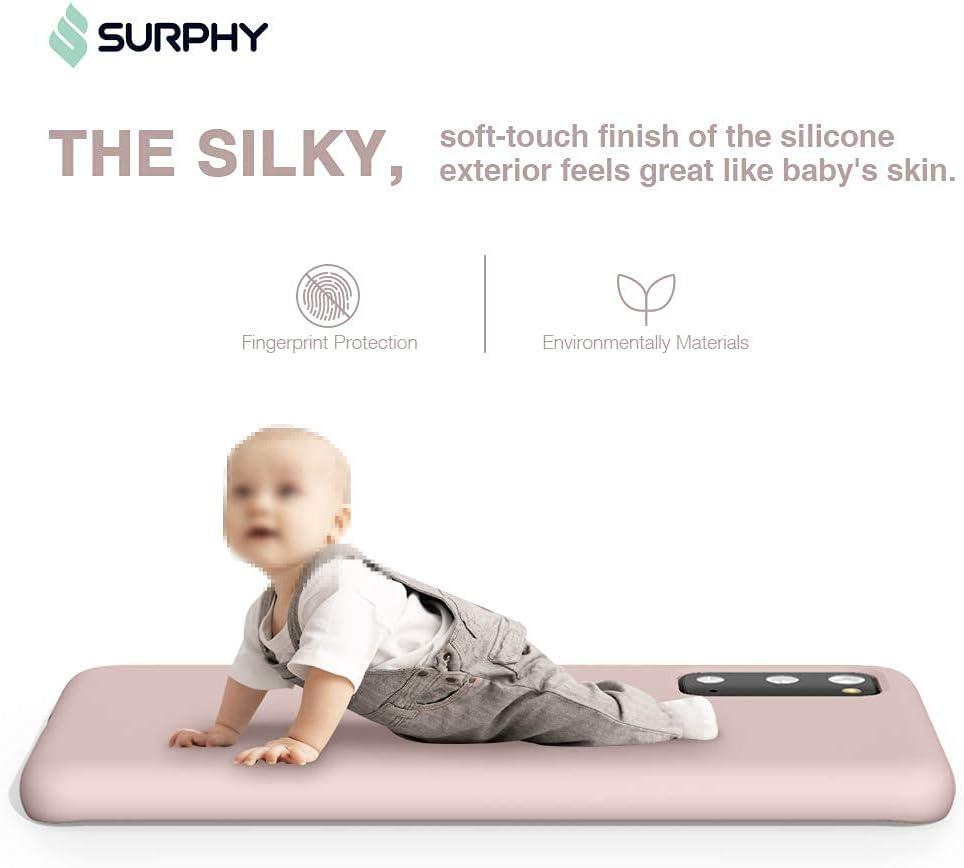 imageSURPHY Silicone Case Compatible with Galaxy S20 Case 62 inches Slim Liquid Silicone Full Body Phone Case with Microfiber Lining for Galaxy S20 62quot Pink