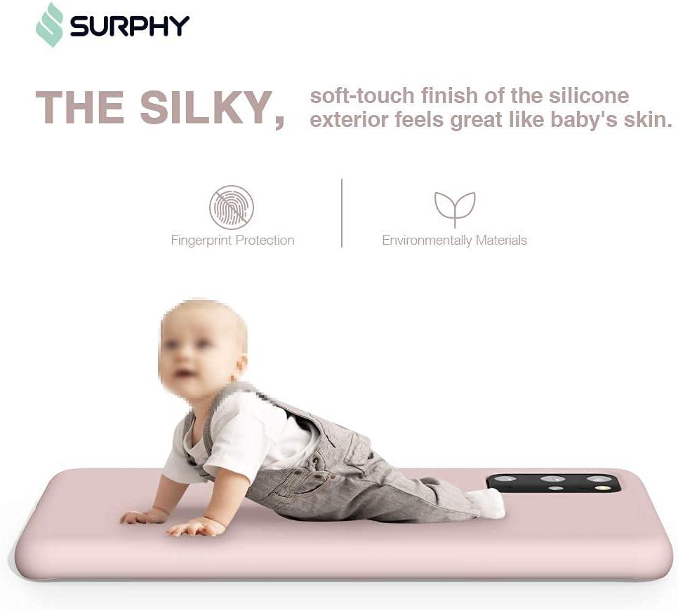 imageSURPHY Silicone Case Compatible with Galaxy S20 Plus Case 67 inches Slim Liquid Silicone Full Body Phone Case with Microfiber Lining for Galaxy S20 Plus 67quot Pink