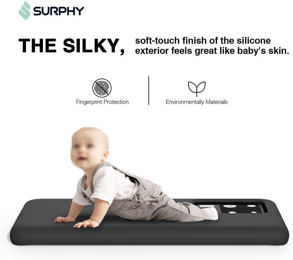 imageSURPHY Silicone Case Compatible with Galaxy S20 Ultra Case 69 inches Slim Liquid Silicone Full Body Phone Case with Microfiber Lining for Galaxy S20 Ultra 69quot Black