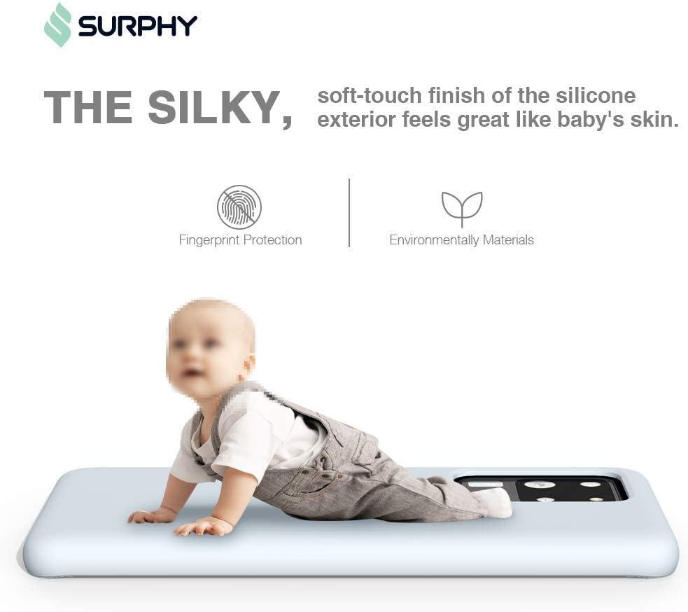 imageSURPHY Silicone Case Compatible with Galaxy S20 Ultra Case 69 inches Slim Liquid Silicone Full Body Phone Case with Microfiber Lining for Galaxy S20 Ultra 69quot Sky Blue