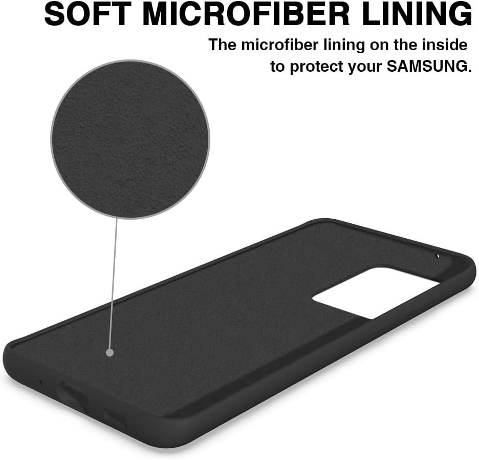 imageSURPHY Silicone Case Compatible with Galaxy S20 Ultra Case 69 inches Slim Liquid Silicone Full Body Phone Case with Microfiber Lining for Galaxy S20 Ultra 69quot Black