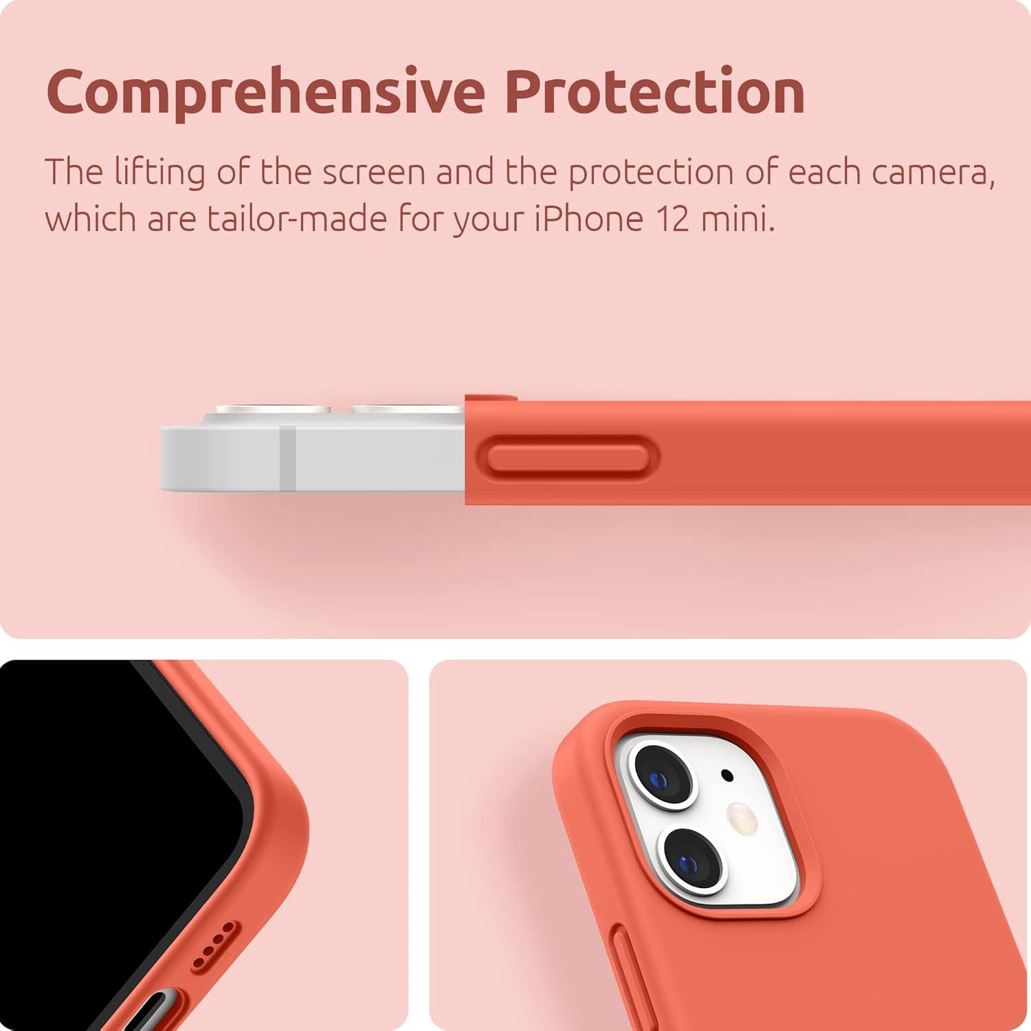 imageSURPHY Silicone Case Compatible with iPhone 12 Mini Case 54 inches Liquid Silicone Phone Case with Microfiber Lining Designed for iPhone 12 Mini 2020 BlueNectarine