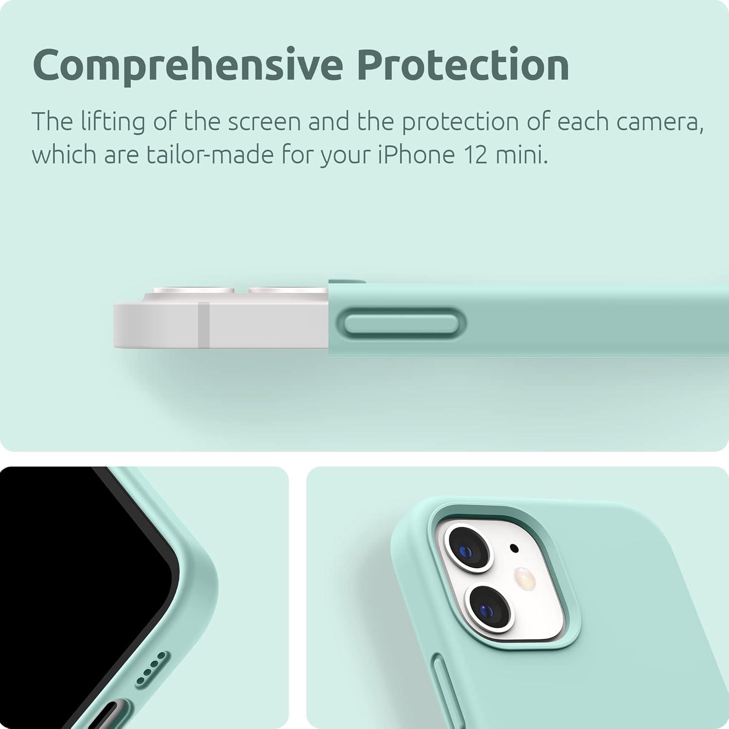imageSURPHY Silicone Case Compatible with iPhone 12 Mini Case 54 inches Liquid Silicone Phone Case with Microfiber Lining Designed for iPhone 12 Mini 2020 BlueMint Green