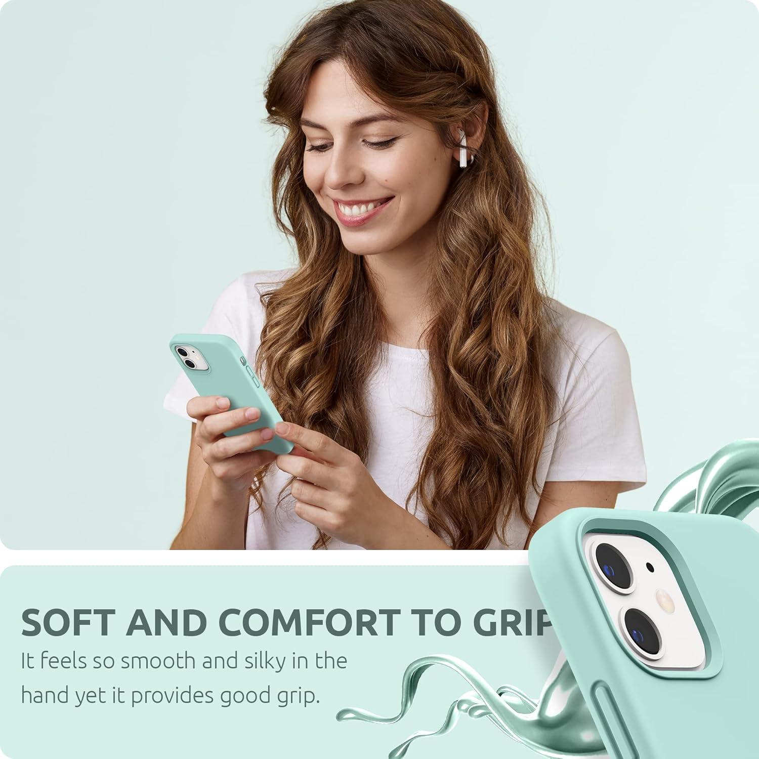 imageSURPHY Silicone Case Compatible with iPhone 12 Mini Case 54 inches Liquid Silicone Phone Case with Microfiber Lining Designed for iPhone 12 Mini 2020 BlueMint Green