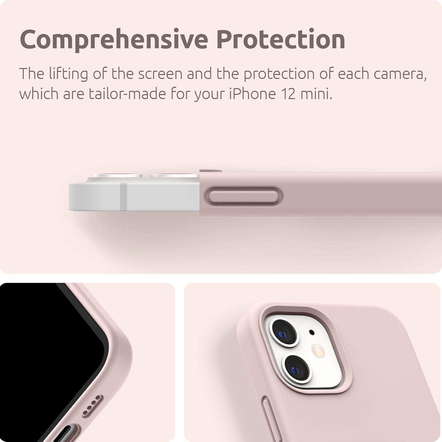 imageSURPHY Silicone Case Compatible with iPhone 12 Mini Case 54 inches Liquid Silicone Phone Case with Microfiber Lining Designed for iPhone 12 Mini 2020 BluePink