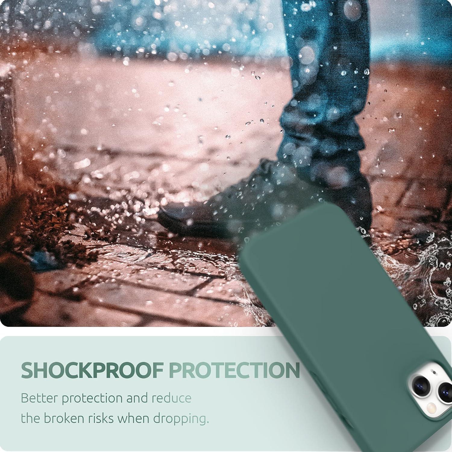 imageSURPHY Silicone Case Compatible with iPhone 13 Case 61 inch 2021 Liquid Silicone Phone Case with Microfiber Lining Designed for iPhone 13 61Pine GreenPine Green