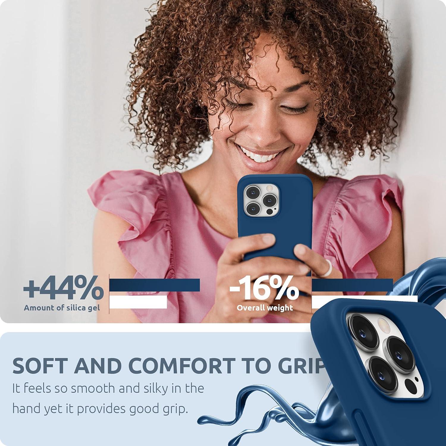 imageSURPHY Silicone Case Compatible with iPhone 13 Pro Case 61 inch 2021 Liquid Silicone Phone Case with Microfiber Lining Designed for iPhone 13 Pro 61 Blue HorizonBlue Horizon