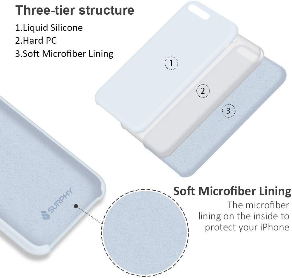 imageSURPHY Silicone Case Compatible with iPhone 8 Plus Case iPhone 7 Plus Case Soft Liquid Silicone Rubber Slim Phone Case Cover with Microfiber Lining for iPhone 7 Plus iPhone 8 Plus 55 inch Sky Blue