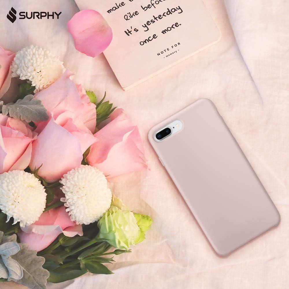 imageSURPHY Silicone Case Compatible with iPhone 8 Plus Case iPhone 7 Plus Case Soft Liquid Silicone Rubber Slim Phone Case Cover with Microfiber Lining for iPhone 7 Plus iPhone 8 Plus 55quot Pink