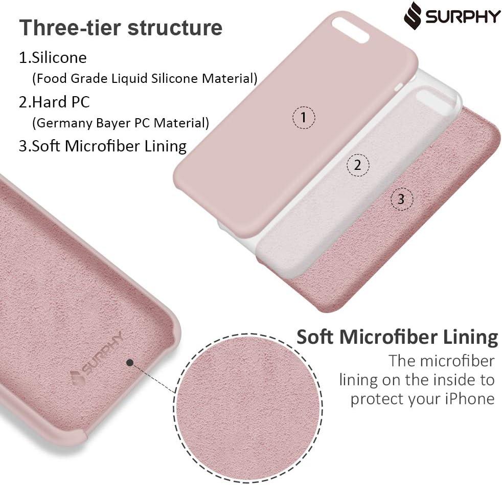 imageSURPHY Silicone Case Compatible with iPhone 8 Plus Case iPhone 7 Plus Case Soft Liquid Silicone Rubber Slim Phone Case Cover with Microfiber Lining for iPhone 7 Plus iPhone 8 Plus 55quot Pink