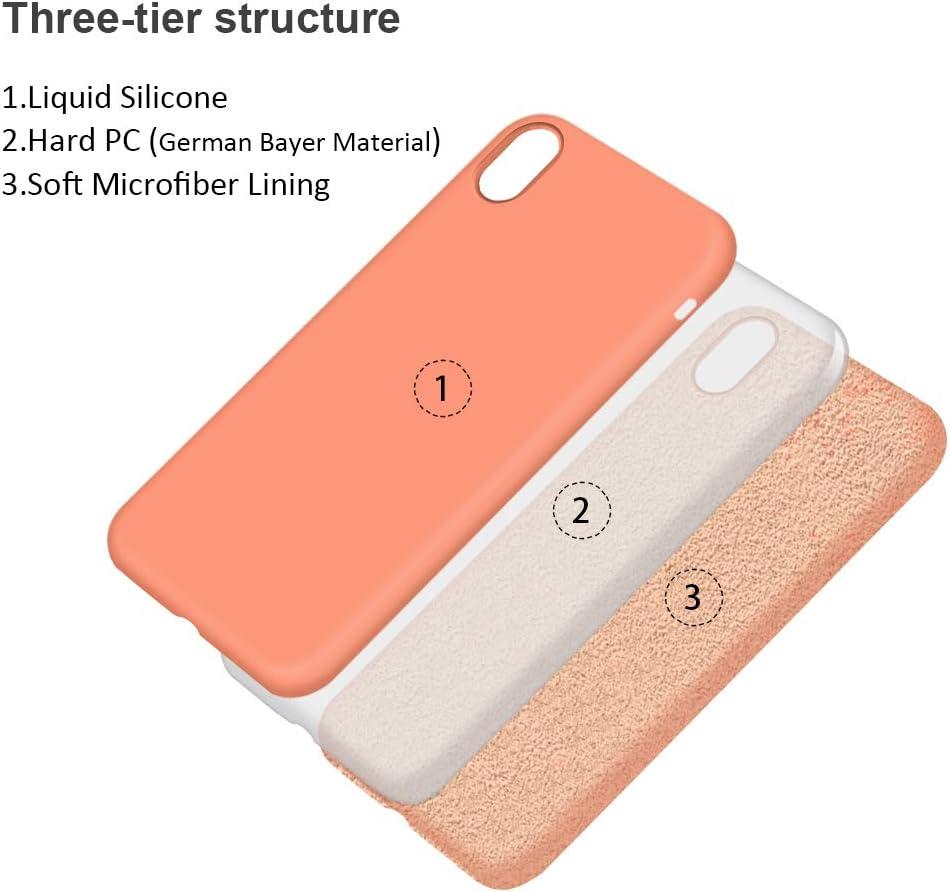 imageSURPHY Silicone Case for iPhone Xs X 58 inch Orange Peach Glossy Finish Not Water Resistant Solid Pattern Standard Packaging Compatible with iPhone Xs X