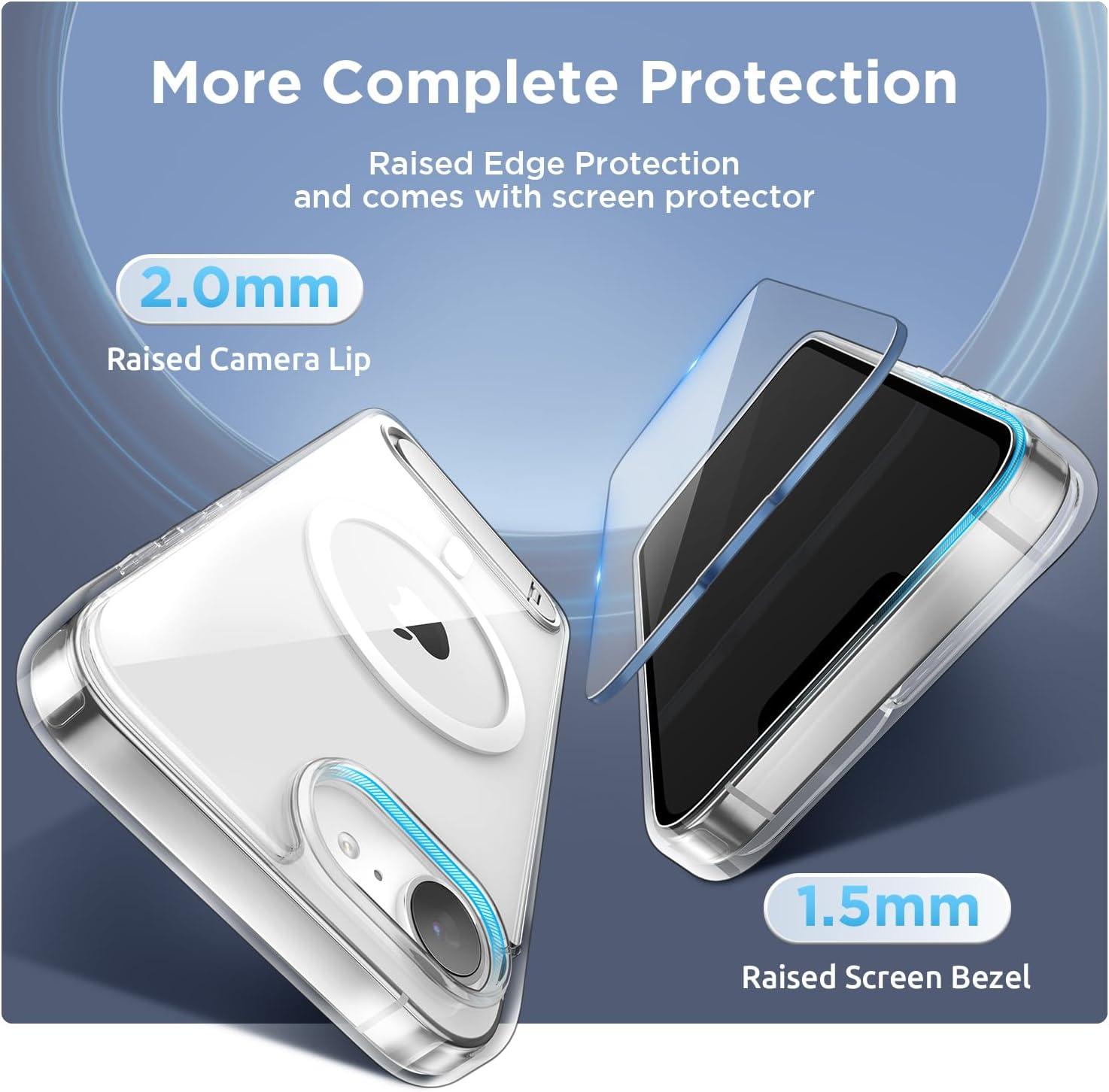 imageSURPHY for iPhone 16e Case Compatible with MagSafe 2025 61 inch with Screen Protector Liquid Silicone Phone Case Cactus GreenClear