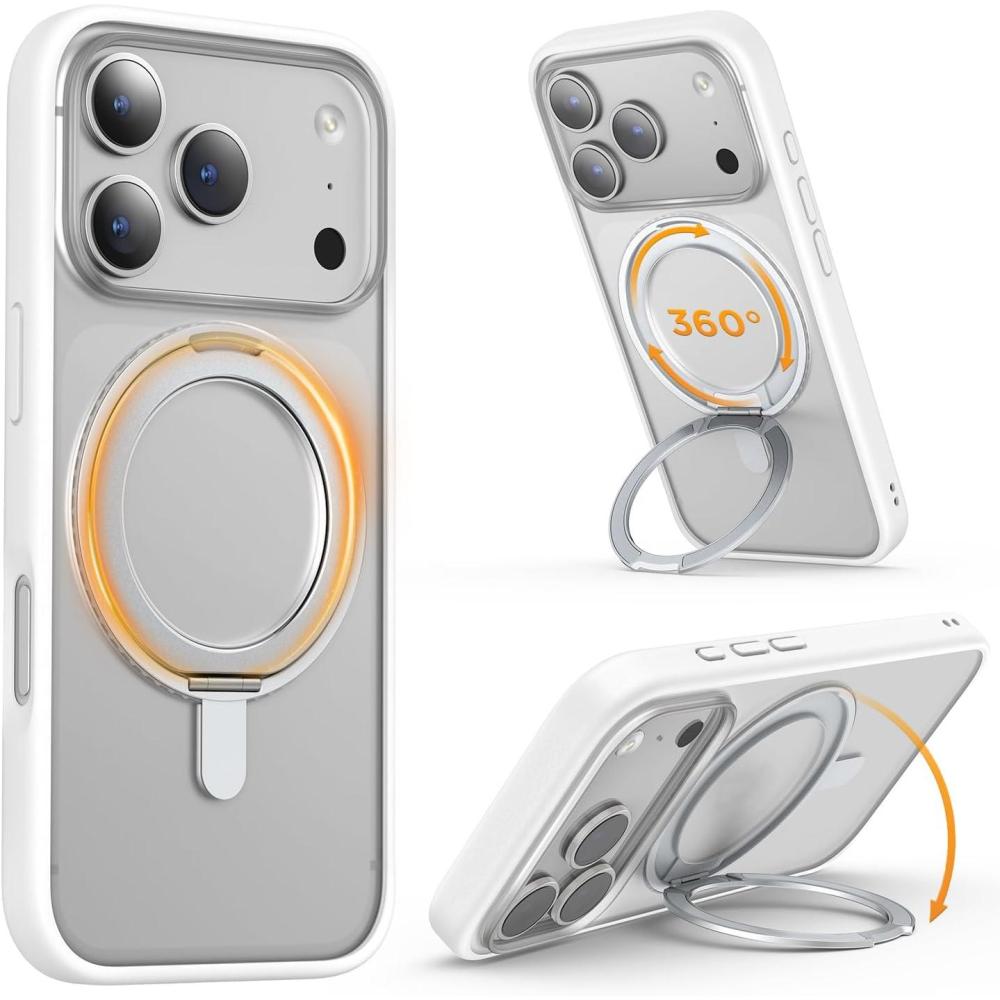 imageSURPHY Case for iPhone 17 Pro Case Compatible with MagSafe 63 inch 2025 Liquid Silicone 17 Pro Phone Cases Whit Soft Microfiber Lining Lilac PurpleAStand White