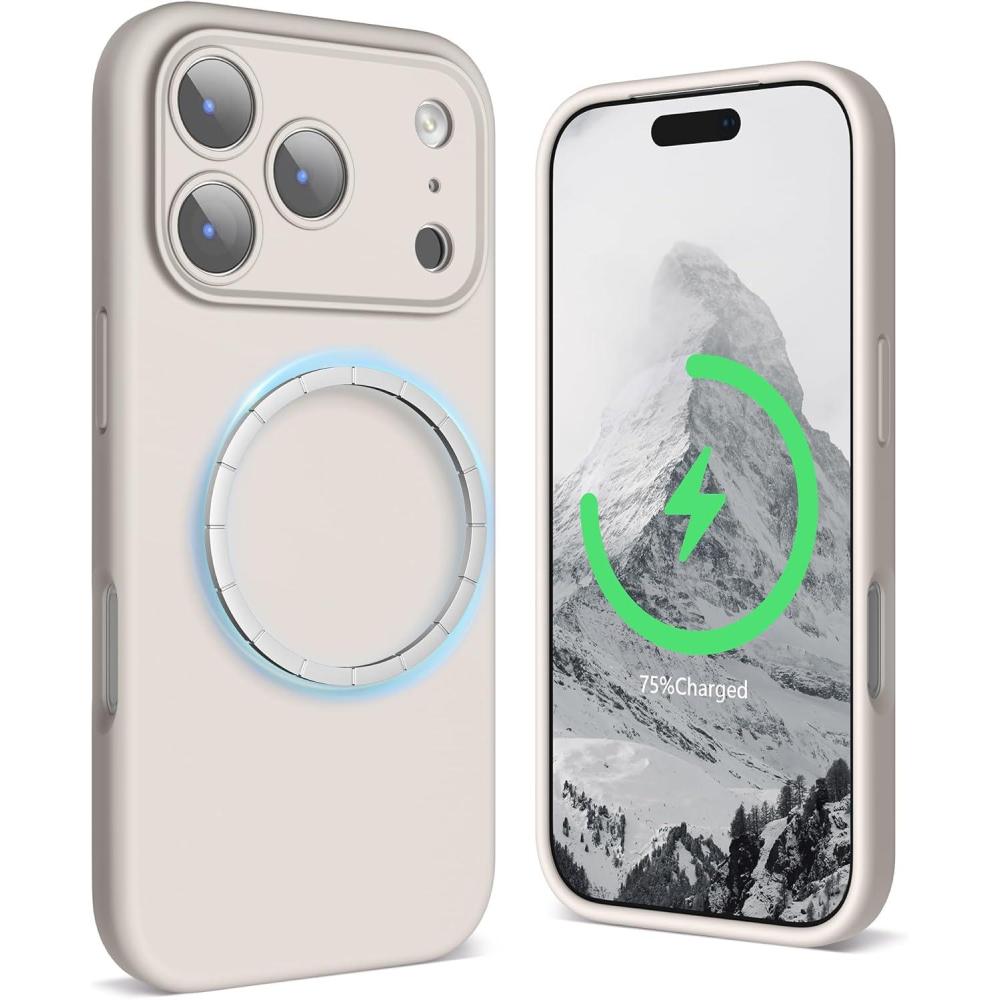 imageSURPHY Case for iPhone 17 Pro Case Compatible with MagSafe 63 inch 2025 Liquid Silicone 17 Pro Phone Cases Whit Soft Microfiber Lining Lilac PurpleStone