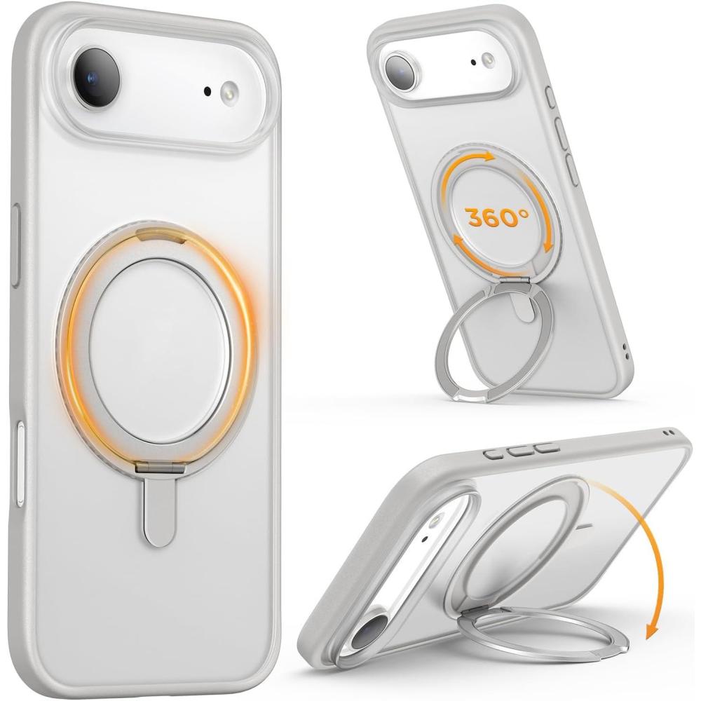 imageSURPHY Case for iPhone Air Case Compatible with MagSafe 65 inch 2025 Liquid Silicone 17 Air Phone Cases Whit Soft Microfiber Lining Lilac PurpleAStand Gray