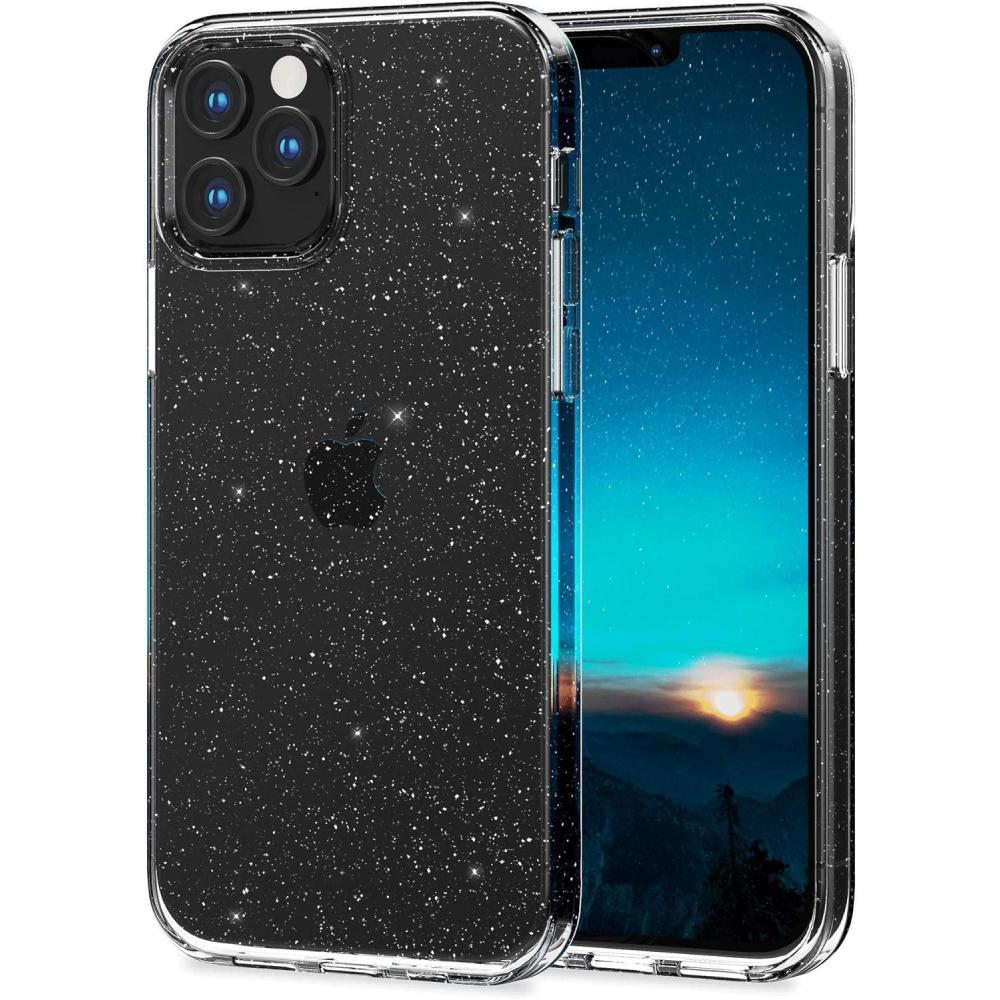 imageSURPHY Clear Glitter Case Compatible with iPhone 12 Case and iPhone 12 Pro Case Glitter 61 inch Pattern Printing Design Phone Case Designed for iPhone 12 ampamp 12 Pro Clear Glitter