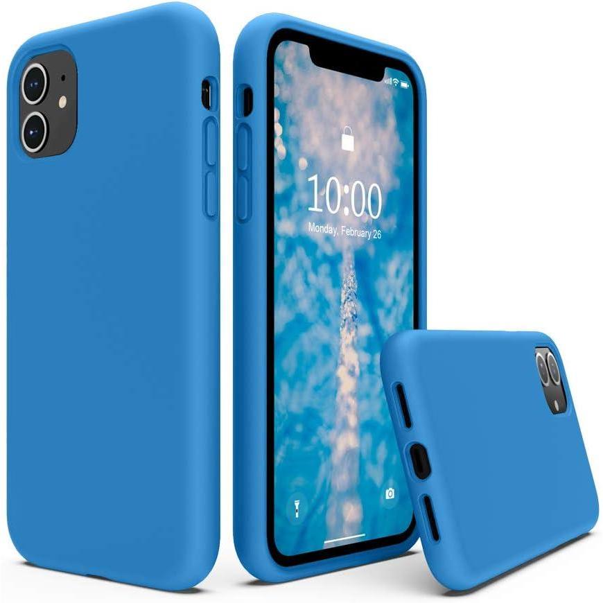 imageSURPHY Compatible with iPhone 11 Case 61 inch Thickening Design Liquid Silicone Phone Case with Microfiber Lining for iPhone 11 2019 BlueBlue