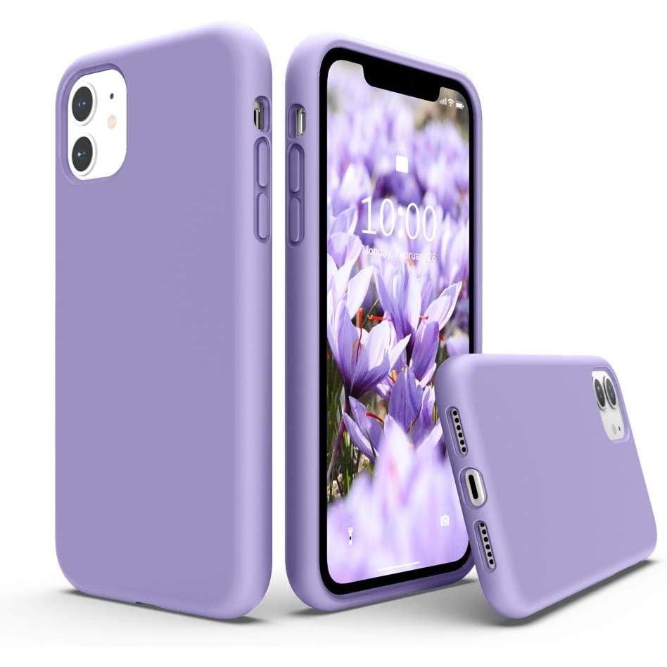 imageSURPHY Compatible with iPhone 11 Case 61 inch Thickening Design Liquid Silicone Phone Case with Microfiber Lining for iPhone 11 2019 BlueLight Purple
