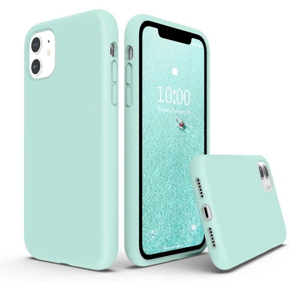 imageSURPHY Compatible with iPhone 11 Case 61 inch Thickening Design Liquid Silicone Phone Case with Microfiber Lining for iPhone 11 2019 BlueMint Green