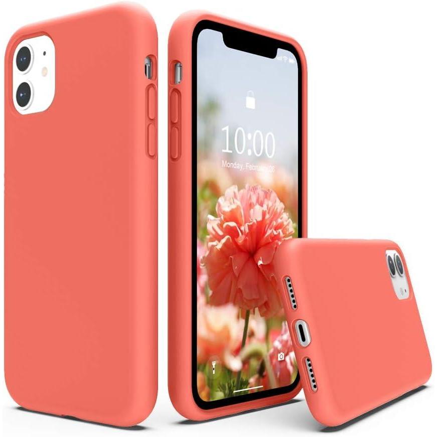 imageSURPHY Compatible with iPhone 11 Case 61 inch Thickening Design Liquid Silicone Phone Case with Microfiber Lining for iPhone 11 2019 BluePink Citrus