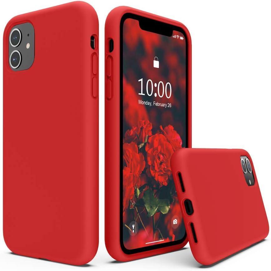 imageSURPHY Compatible with iPhone 11 Case 61 inch Thickening Design Liquid Silicone Phone Case with Microfiber Lining for iPhone 11 2019 BlueRed