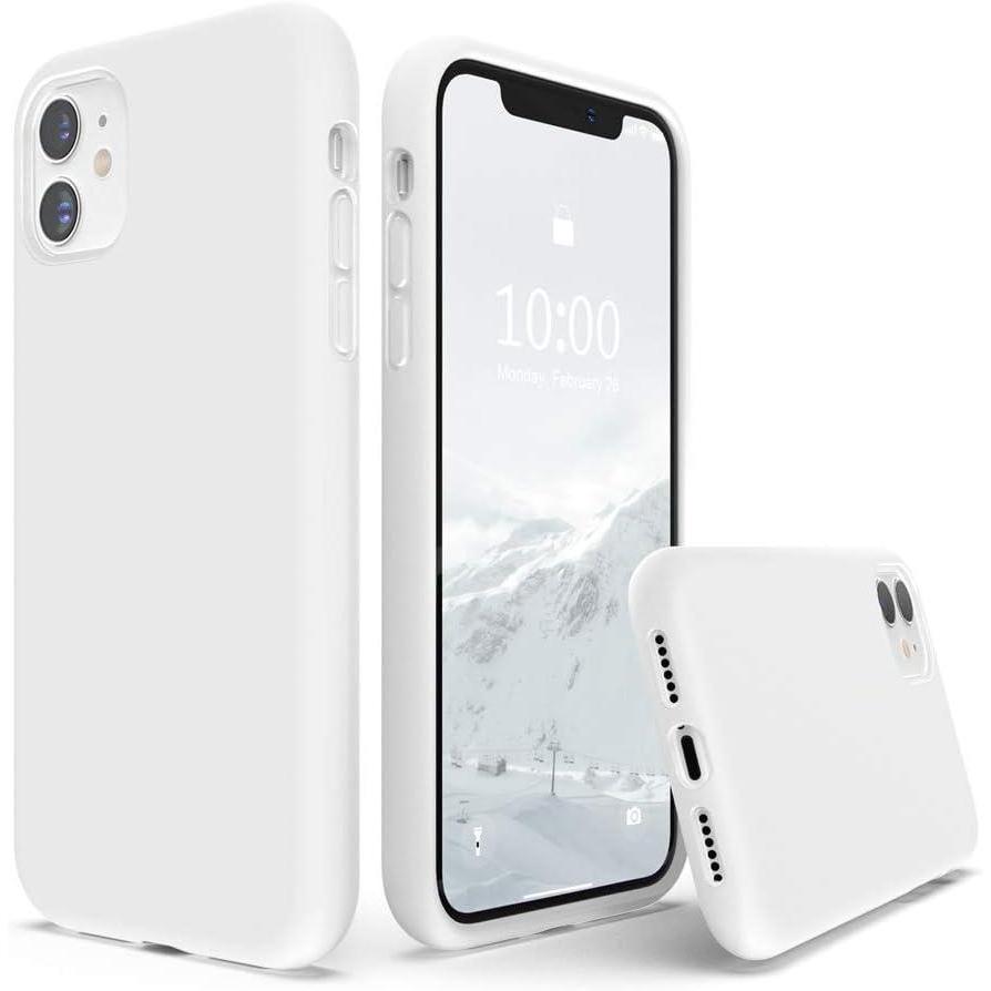 imageSURPHY Compatible with iPhone 11 Case 61 inch Thickening Design Liquid Silicone Phone Case with Microfiber Lining for iPhone 11 2019 BlueWhite