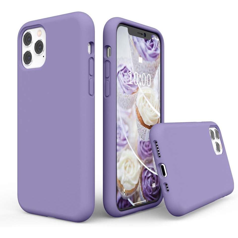 imageSURPHY Compatible with iPhone 11 Pro Case 58 inches Thickened Liquid Silicone Phone Case with Microfiber Lining for 11 Pro 2019 Light PurpleLight Purple