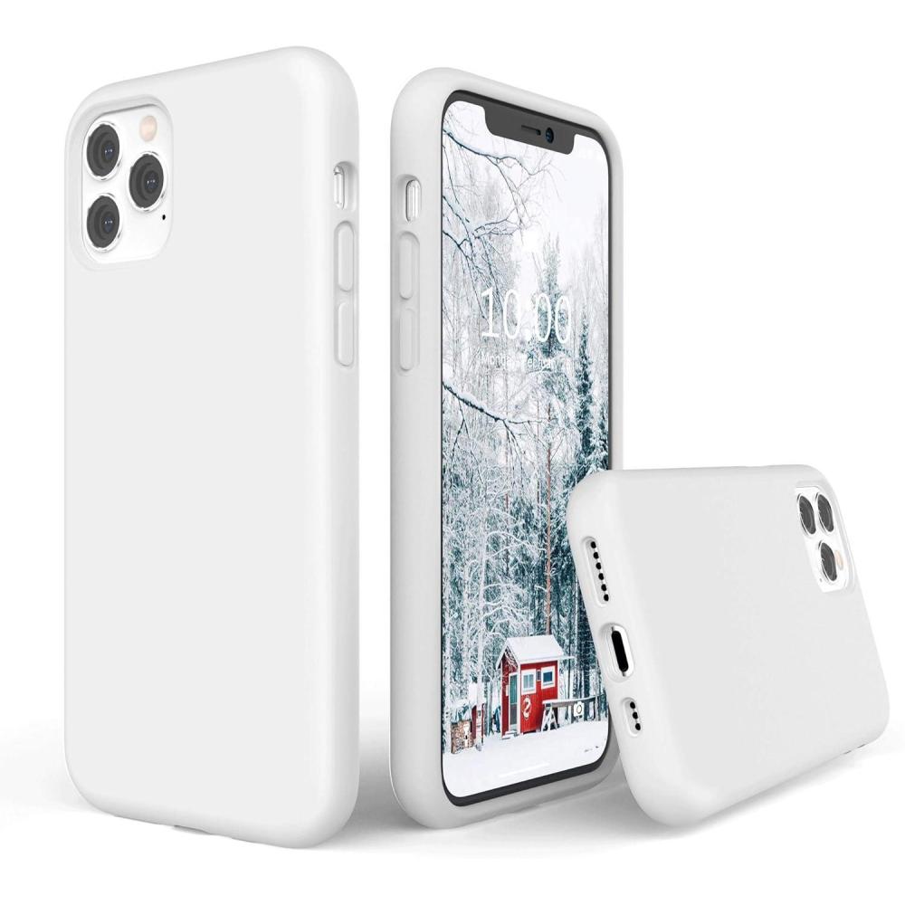 imageSURPHY Compatible with iPhone 11 Pro Case 58 inches Thickened Liquid Silicone Phone Case with Microfiber Lining for 11 Pro 2019 Light PurpleWhite