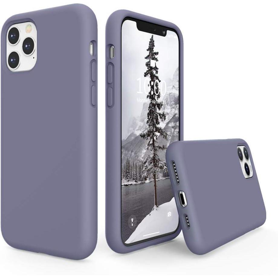 imageSURPHY Compatible with iPhone 11 Pro Max Case 65 inches Thickened Liquid Silicone Phone Case with Microfiber Lining for iPhone 11 Pro Max 2019 BlackLavender Gray