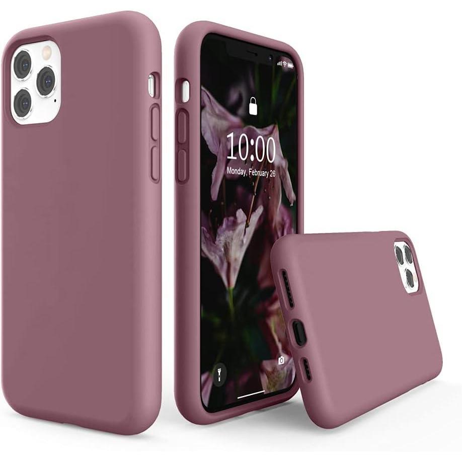 imageSURPHY Compatible with iPhone 11 Pro Max Case 65 inches Thickened Liquid Silicone Phone Case with Microfiber Lining for iPhone 11 Pro Max 2019 BlackLilac Purple