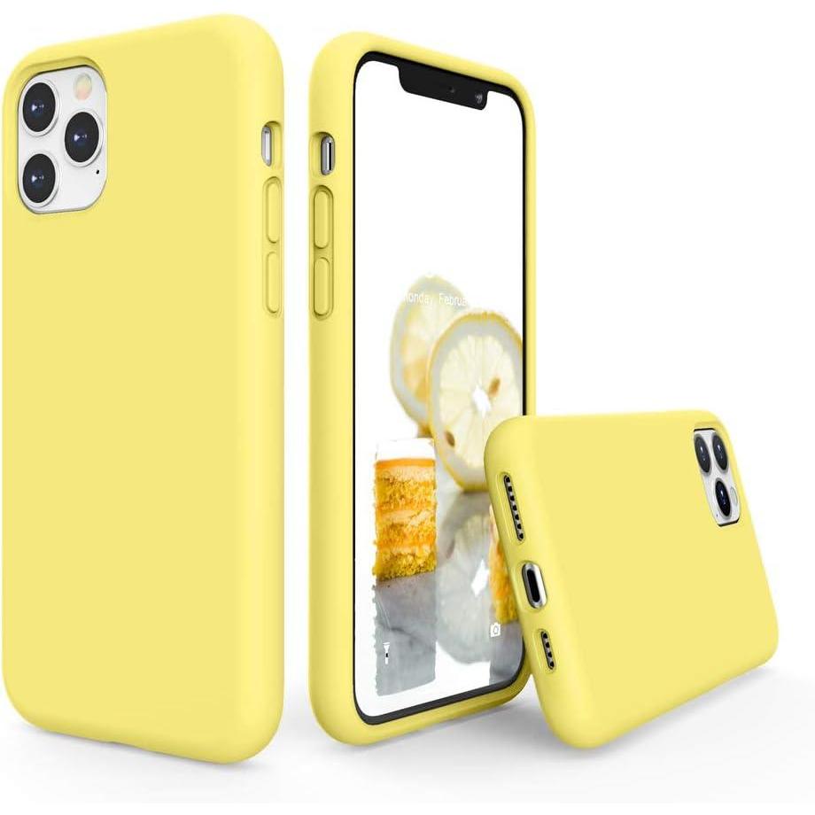 imageSURPHY Compatible with iPhone 11 Pro Max Case 65 inches Thickened Liquid Silicone Phone Case with Microfiber Lining for iPhone 11 Pro Max 2019 BlackYellow