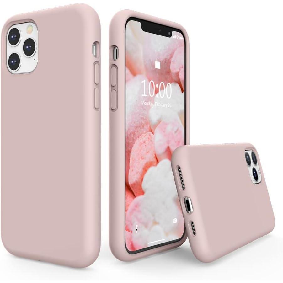 imageSURPHY Compatible with iPhone 11 Pro Max Case 65 inches Thickened Liquid Silicone Phone Case with Microfiber Lining for iPhone 11 Pro Max 2019 RedPink