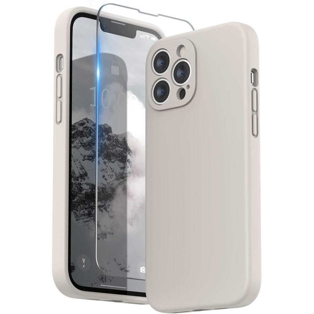 imageSURPHY Compatible with iPhone 13 Pro Max Case with Screen Protector Camera Protection  Soft Microfiber Lining Liquid Silicone Phone Case 67 inch 2021 RedStone